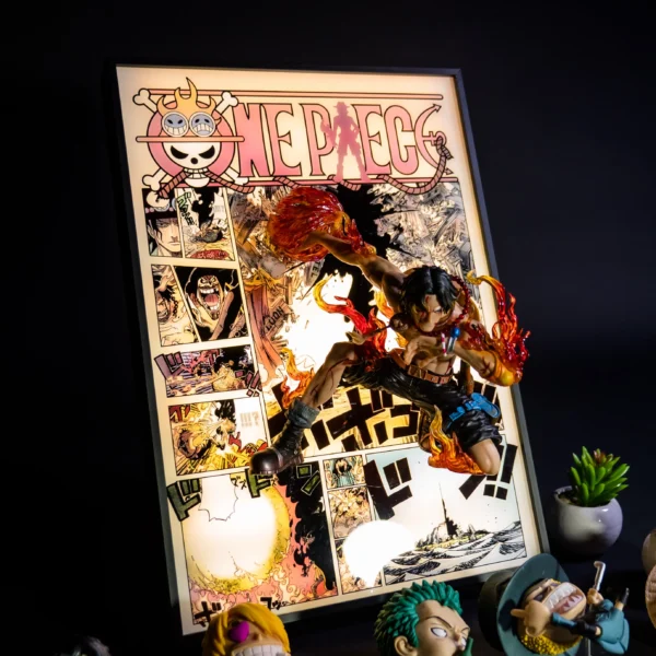 Ace 3D Anime LED Light Frame – One Piece Wall Art by Xaudis