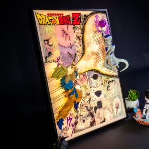 Goku vs Frieza 3D Anime LED Light Frame by Xaudis