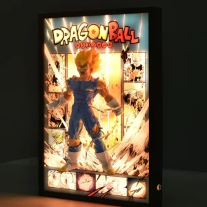 Vegeta 3D LED Light Frame – Dragon Ball Wall Art by Xaudis