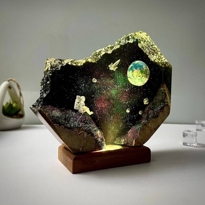 Galaxy Resin Night Light featuring stunning Xaudis interstellar design