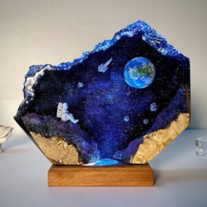 Galaxy Resin Night Light featuring stunning Xaudis interstellar design