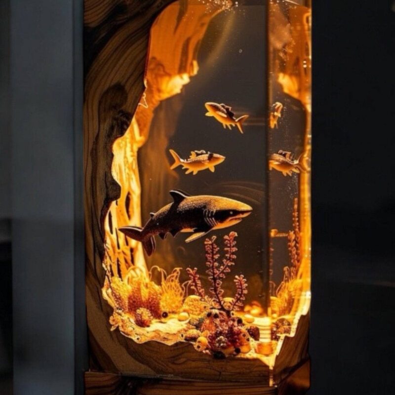 Epoxy Resin Ocean World Night Light by xaudis for home decor