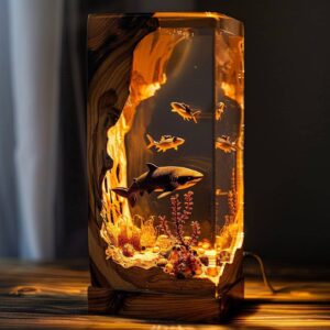 Epoxy resin ocean world night light by xaudis, perfect gift for ocean lovers