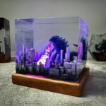 Resin art lamp featuring vibrant colors, perfect gift for movie lovers