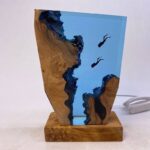Epoxy night light designed for scuba diving enthusiasts, featuring deep sea decor