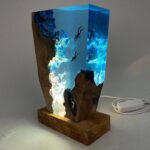Epoxy night light designed for scuba diving enthusiasts, featuring deep sea decor.