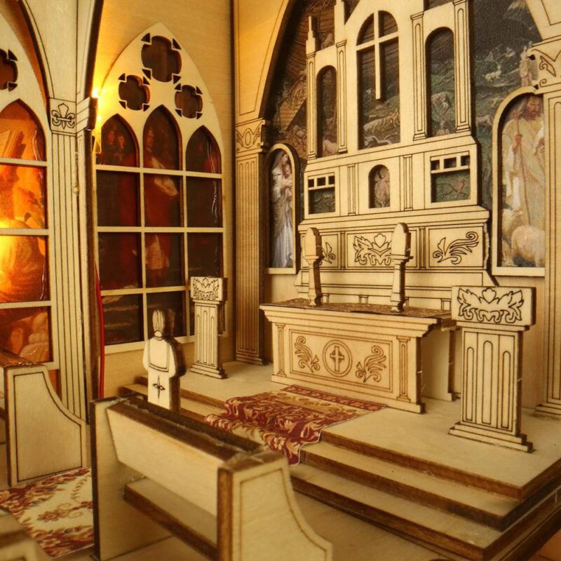 DIY Booknook Kit by xaudis featuring a detailed church scene