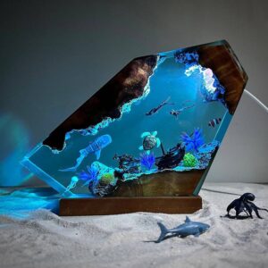 Whale Shark and Turtle Resin Night Light by xaudis for dreamy decor