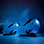 Whale Shark Resin Night Light by xaudis illuminating a room