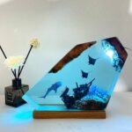 Whale Shark Resin Night Light with enchanting rays, perfect for decor