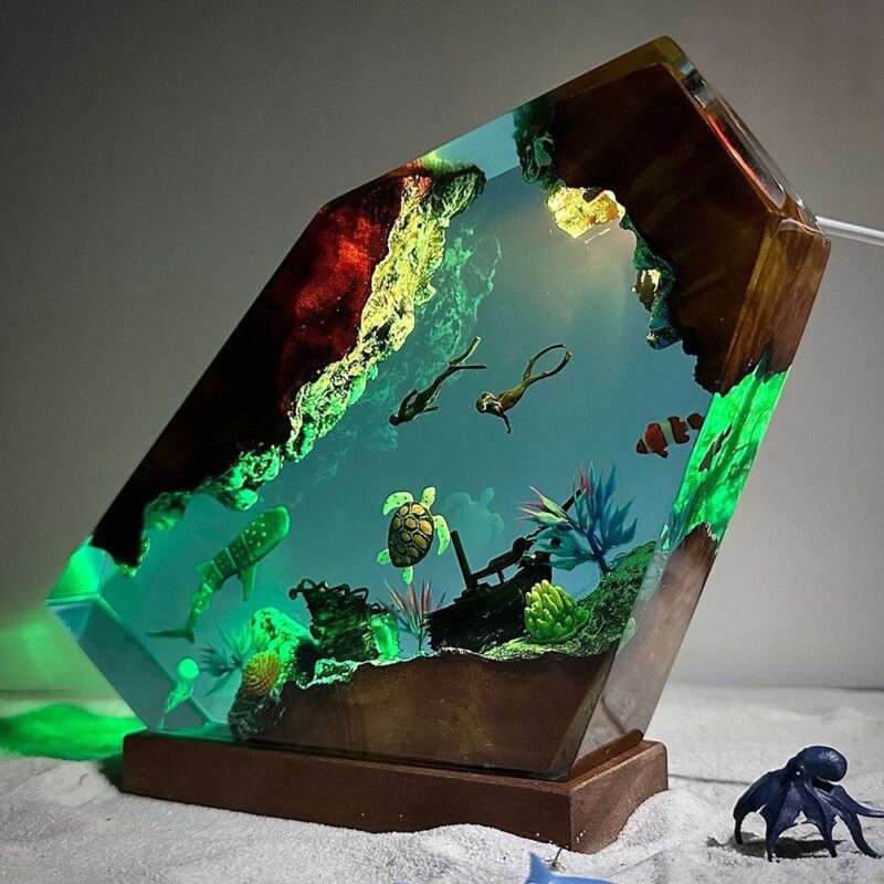 Whale Shark and Turtle Resin Night Light by xaudis for dreamy decor