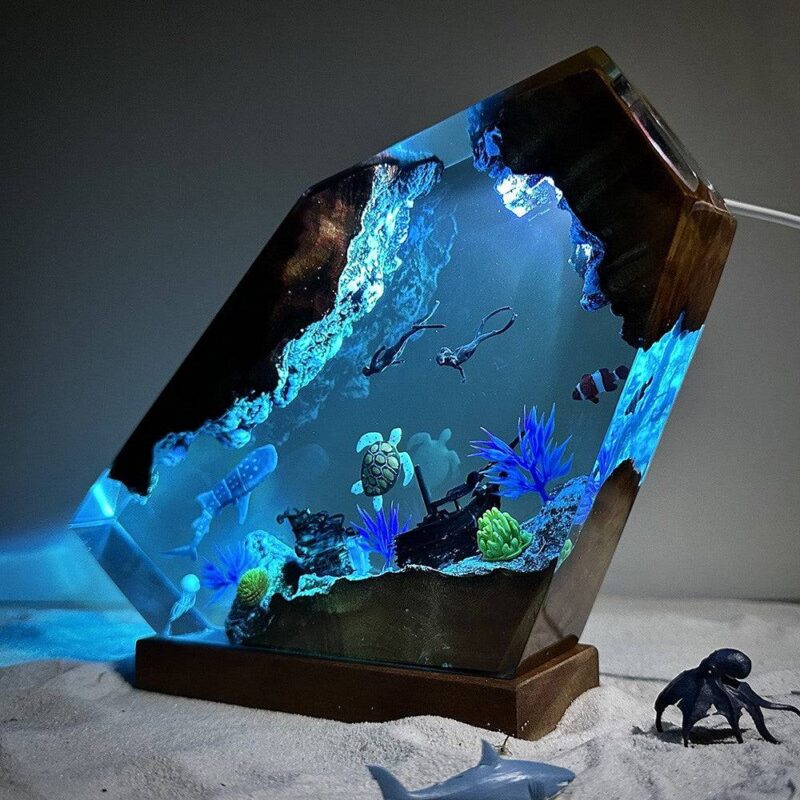 Whale Shark and Turtle Resin Night Light by xaudis for dreamy decor