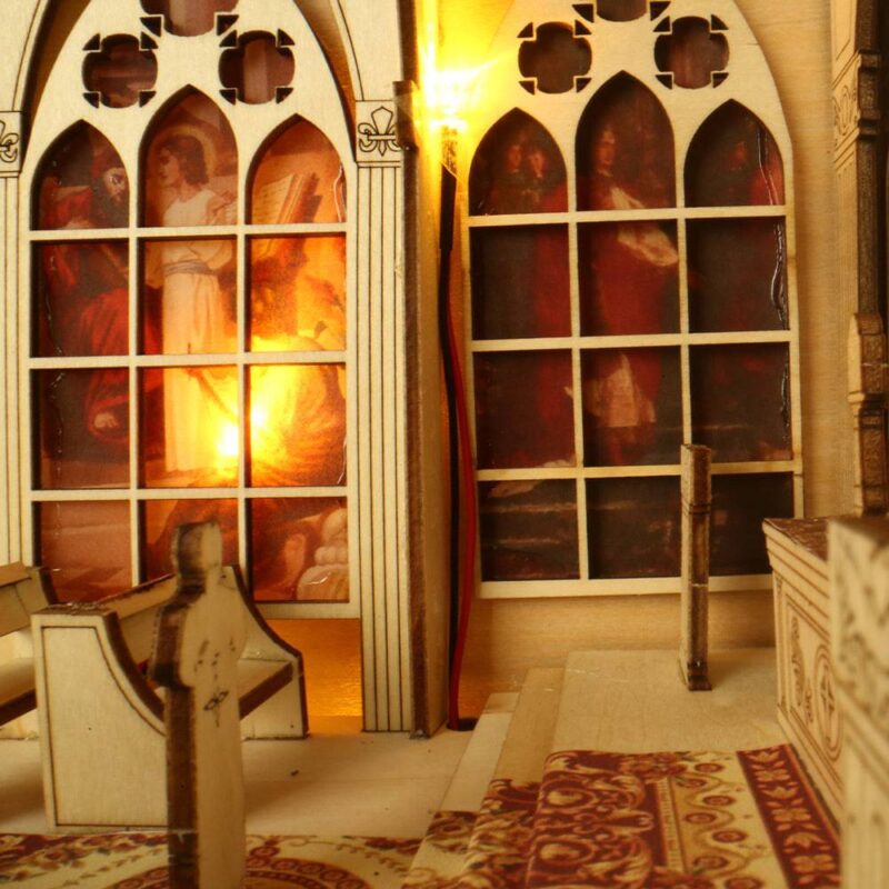 DIY Booknook Kit by xaudis featuring a detailed church scene
