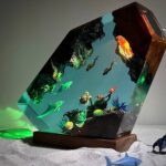 Dolphin and turtle resin night light with enchanting glow