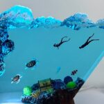 Sea Turtle Resin Night Light for romantic diver decor