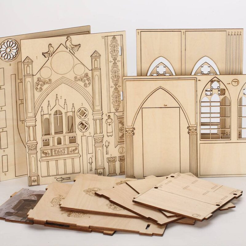 DIY Booknook Kit by xaudis featuring a detailed church scene