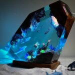 Dolphin and turtle resin night light with enchanting glow