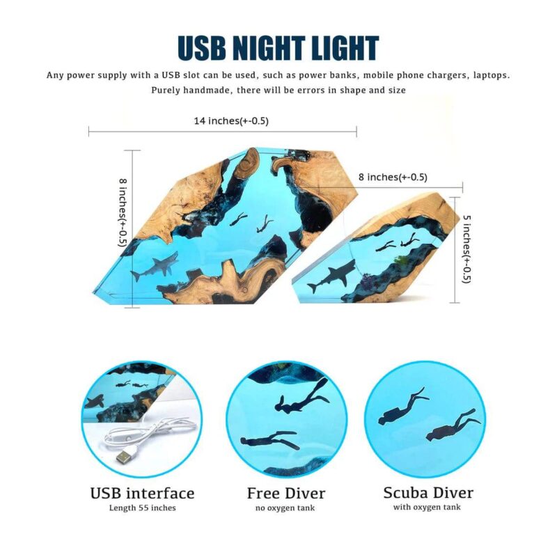 Whale Shark Night Light in blue ocean decor for kids' rooms