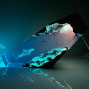 Dolphin night light showcasing a stunning ocean miniature for serenity