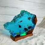 Resin night light featuring Ray, Turtle & Scuba Diver for enchanting decor