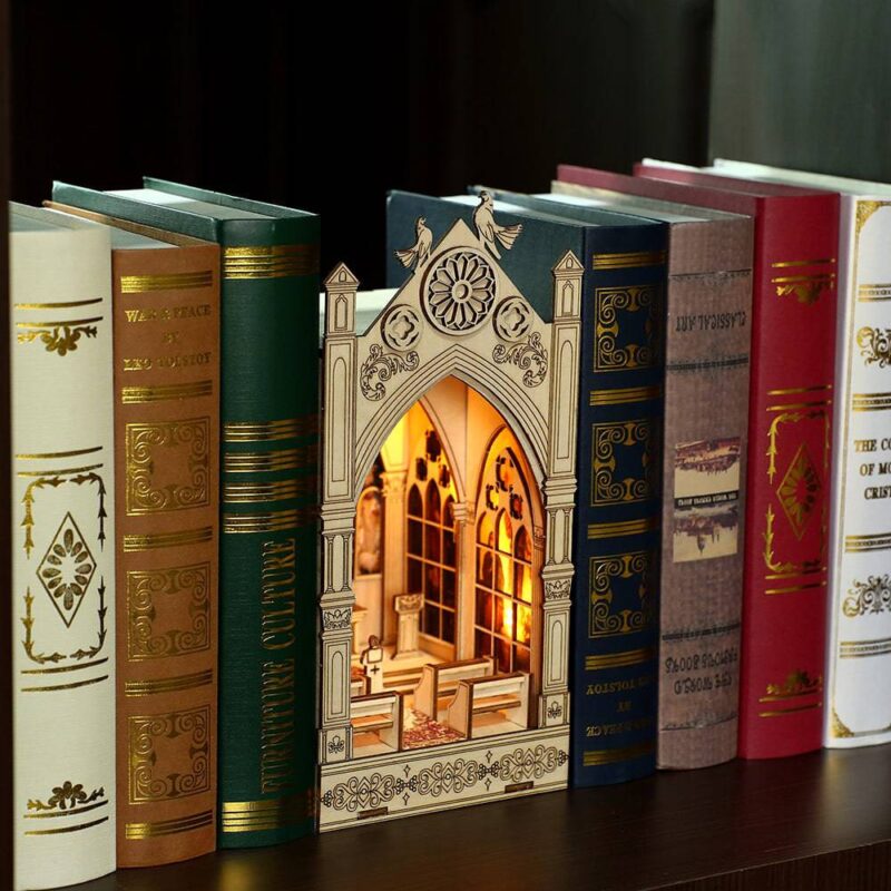 DIY Booknook Kit by xaudis featuring a detailed church scene