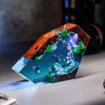 Fire Dragon and Ice Dragon Resin Lamp by xaudis for enchanting home decor