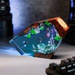 Fire Dragon and Ice Dragon Resin Lamp by xaudis - unique home decor